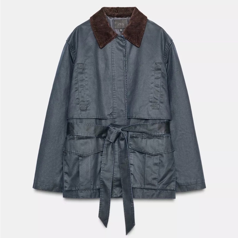 Zara Utility, Barn, Chore Jacket and Waist Tie, wax coated
